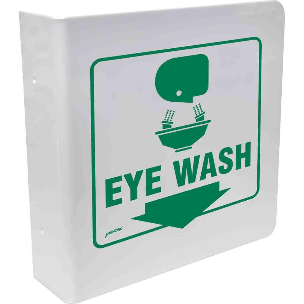 Brady® Prinzing® L0FL15A Standard Square L-Sign, 8 in H x 8 in W, White on Red, Silk Screened Plastic, Fastened Mount