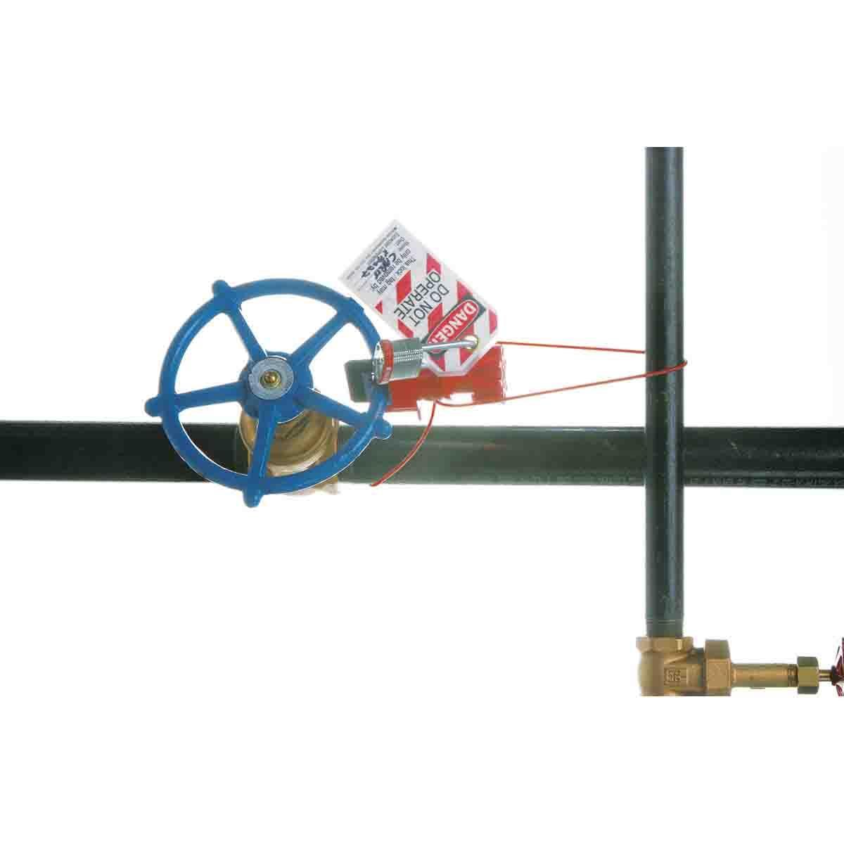 Brady® 65560 Gate Valve Lockout, Fits Min Handle Size: 1 in, Fits Max Handle Size: 2-1/2 in, 1 Padlocks, -40 deg F Min Temperature, 302 deg F Max