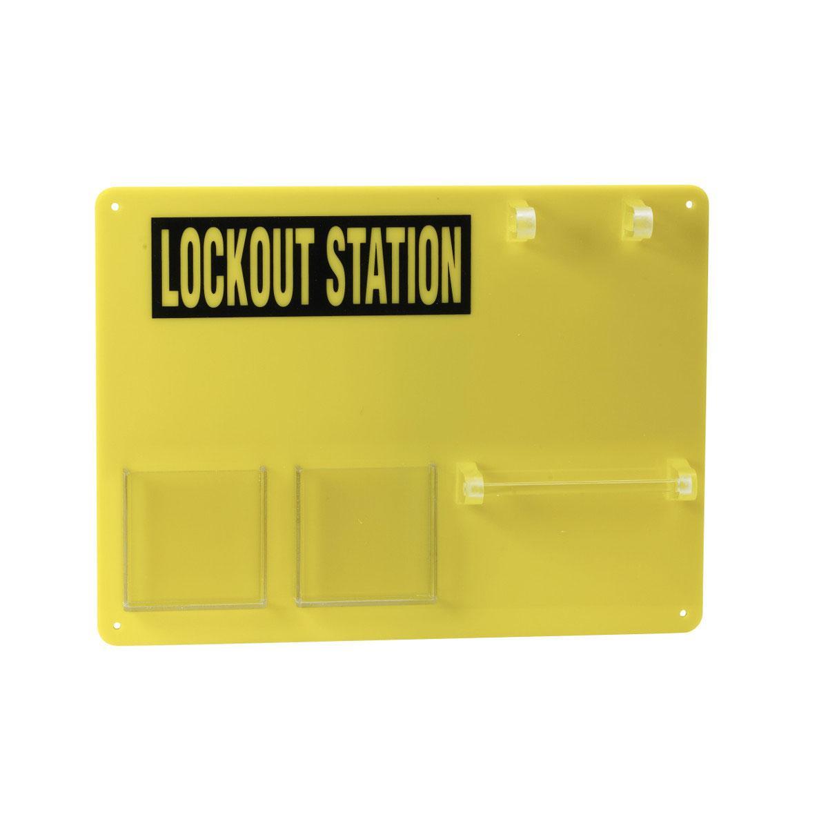 Brady&reg; 65679 Padlock Center Lockout Station Only, 10 Padlocks, 19 in H x 12 in W, Wall Mount, Language: English