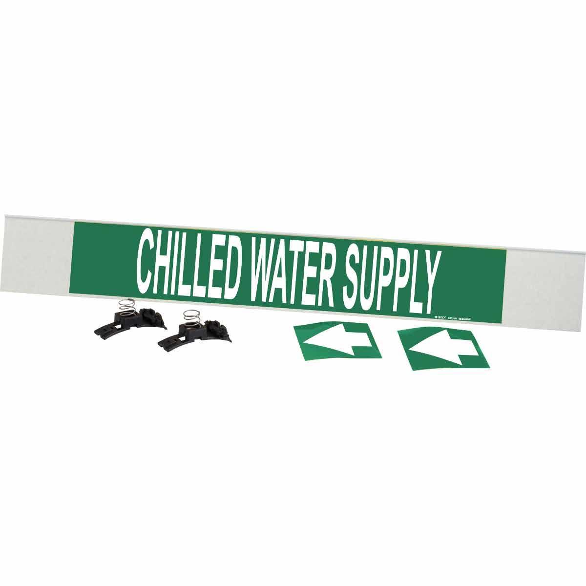 Brady® 7203-1 1 Style Permanent Acrylic Pipe Marker, NON-POTABLE WATER Legend, Black on Yellow, Fits Pipe Dia: 2-1/2 to 7-7/8 in, 2-1/4 in H x 14 in W, B-946 Vinyl, Adhesive Mount