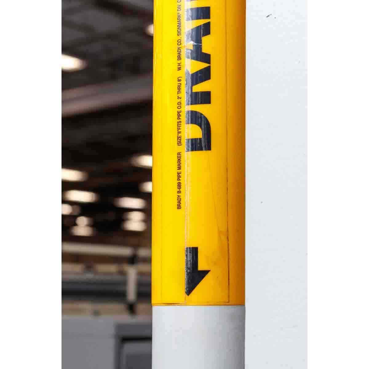 Brady® 5648-HPHV HPHV Style High Performance High Visibility Laminated Permanent Acrylic Pipe Marker, CHILLED WATER SUPPLY (W/LEFT ARROW) Legend, White on Green, Fits Pipe Dia: 8 in or Greater, 4 in H x 24 in W, B-681/B-883 Fiberglass/Polyester Laminate