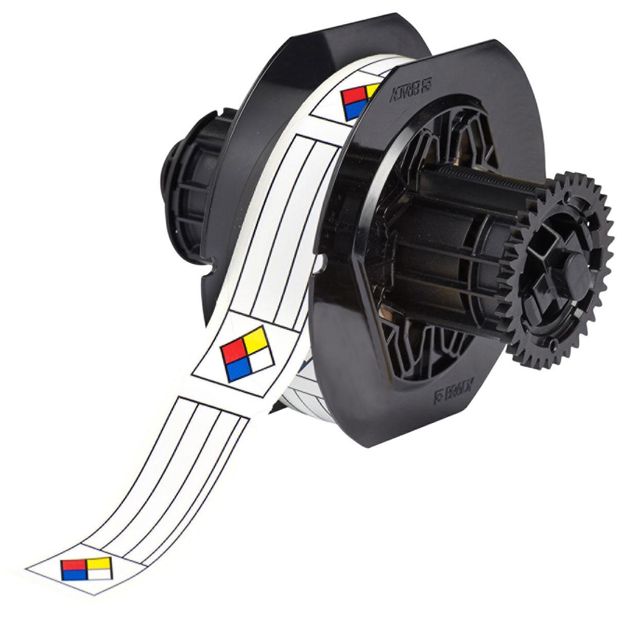 Brady&reg; WorkHorse&trade; M21-750-423 BMP&reg;21 Cartridge Label, 21 ft L x 3/4 in W, Black on White, B-423 Polyester