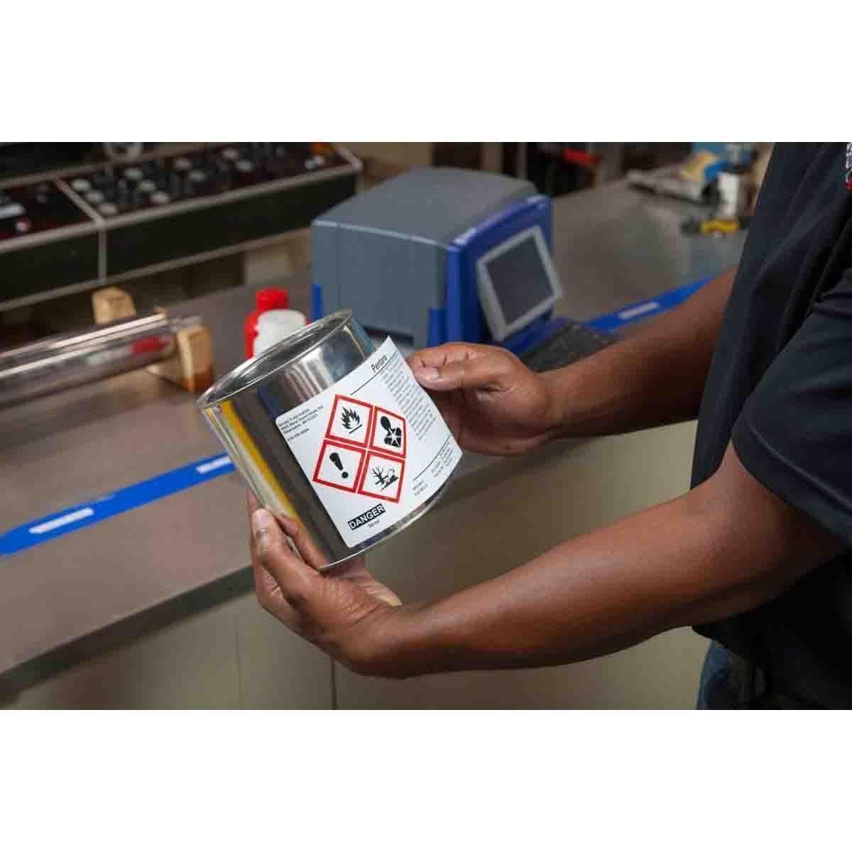 product Brady® 13613 BBP®85 Printer Label, 50 ft L x 10 in W, Orange, B-595 Vinyl