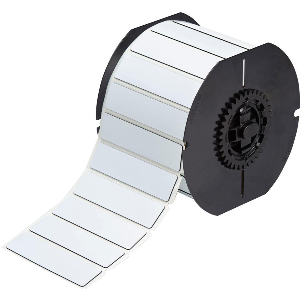 Brady® B30EP-173-593-WT Rectangular Raised Profile Label, 1 in L x 2 in W, Colored Blank Legend, White, B-593 Polyester, 300 per Roll Labels