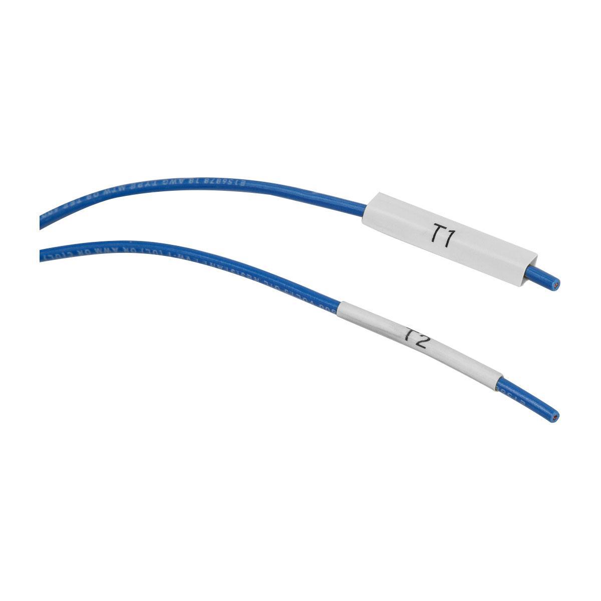 Brady® PermaSleeve® M-125-075-342 1-Sided Blank Heat Shrink Wire Marker Sleeve, 22 to 16 AWG Wire, 3/4 in L x 3/4 in W, B-342 Polyolefin, Blank Legend