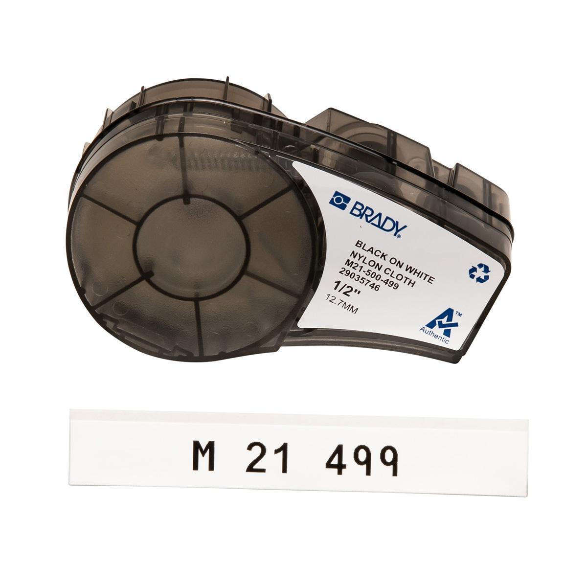 Brady® M21-750-427 BMP®21 Self-Laminating Cartridge Label, 14 ft L x 3/4 in W, Black on Translucent/White, B-427 Vinyl