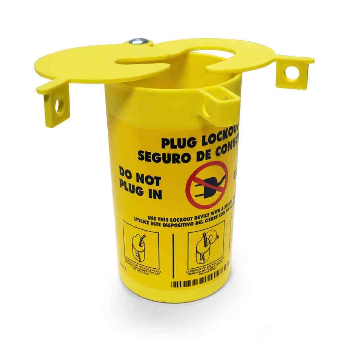 Brady® 65675 Electrical Risk Large Plug Lockout Device, For Use With Up to 1 in Dia Cord and 2-1/2 in L Plug, 4 Padlocks, 0.36 in Dia Max Padlock Shackle, LOTO-29 Polypropylene, Red