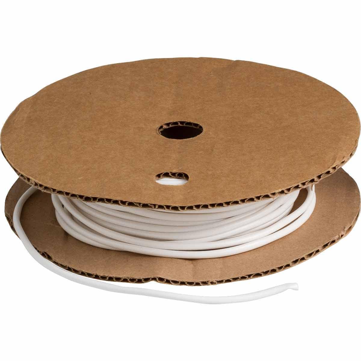 Brady&reg; BradyMark&trade; PVC-9 Hot Stamping Heat Shrink Tubing, 0.124 in ID Expanded, 0.144 in ID Recovered, 100 ft L, Vinyl, White