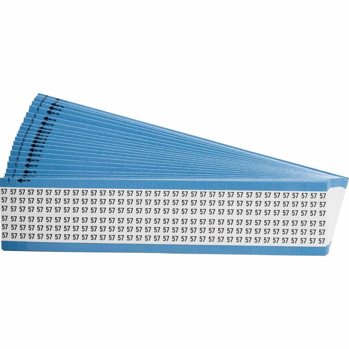 Brady&reg; WM-284-PK WM Series Die-Cut Pre-Printed Solid Number Wire Marker Card, 1/4 in W, Black on White, B-500 Repositionable Vinyl Coated Fabric, 25 Markers per Card