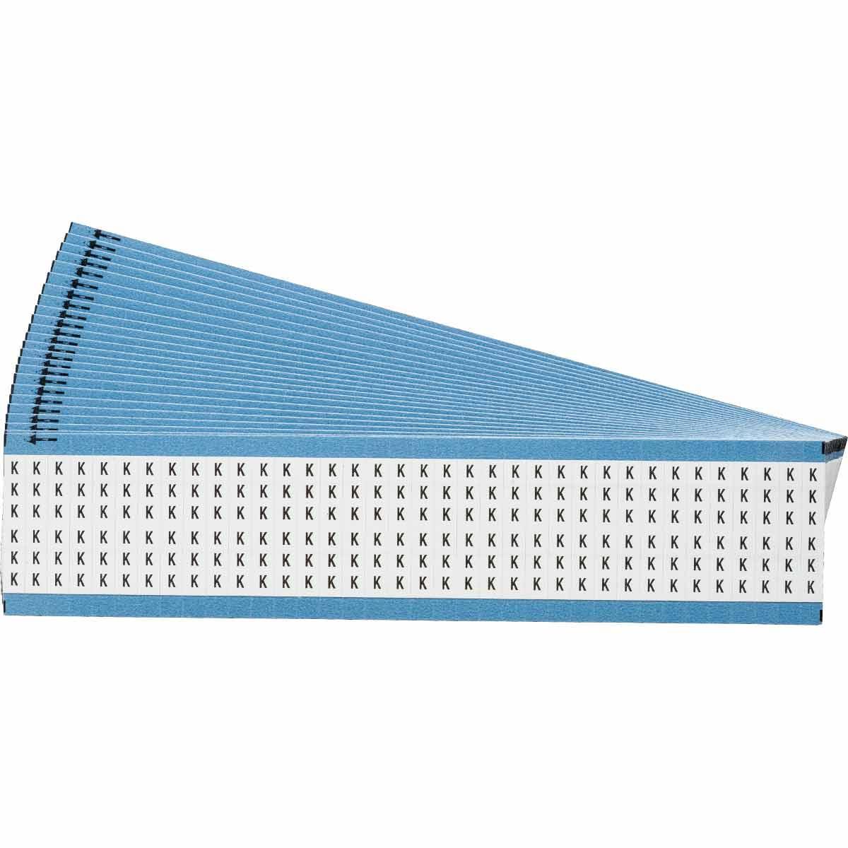 Brady&reg; WM-21-PK WM Series Pre-Printed Solid Number Wire Marker Card, 1/4 in W, Black on White, B-500 Repositionable Vinyl Coated Fabric, 36 Markers per Card