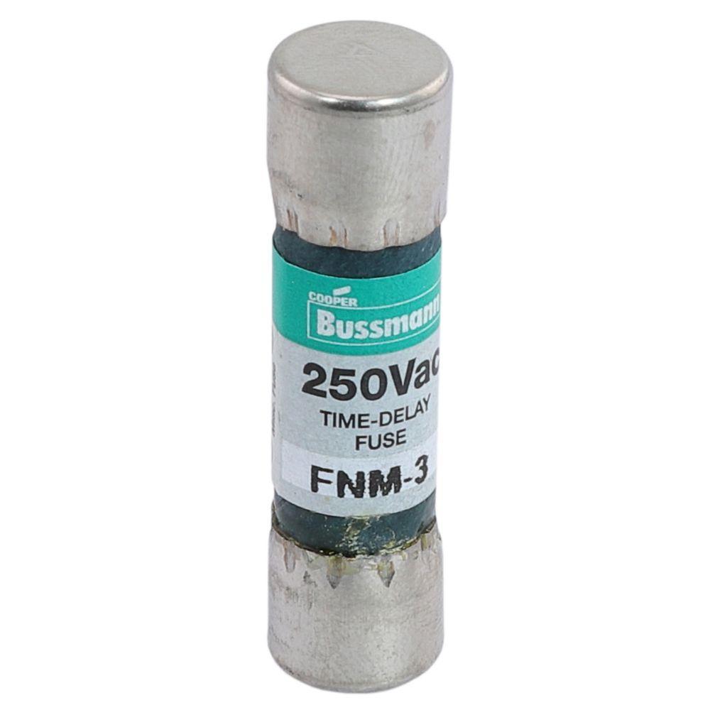 Bussmann Fusetron&trade; FNM-3 Low Voltage Supplemental Time Delay Midget Fuse, 3 A, 250 V AC, 100 A Interrupt, Class: Supplemental, Cartridge Body