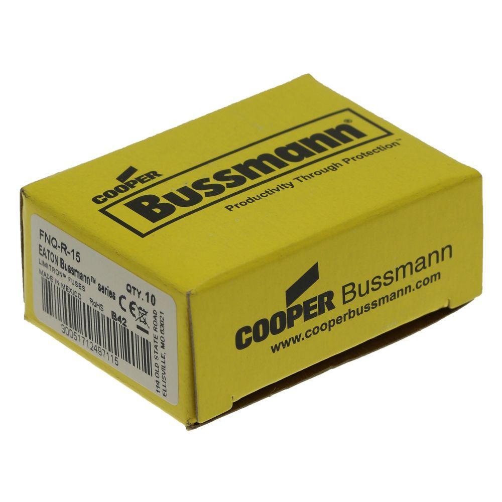 Bussmann Limitron&trade; CC-Tron&reg; FNQ-R-15 Advanced Protection Current Limiting High Inrush Low Voltage Time Delay Fuse, 15 A, 600 V AC/300 V DC, 20/200 kA Interrupt, CC Class, Cartridge Body