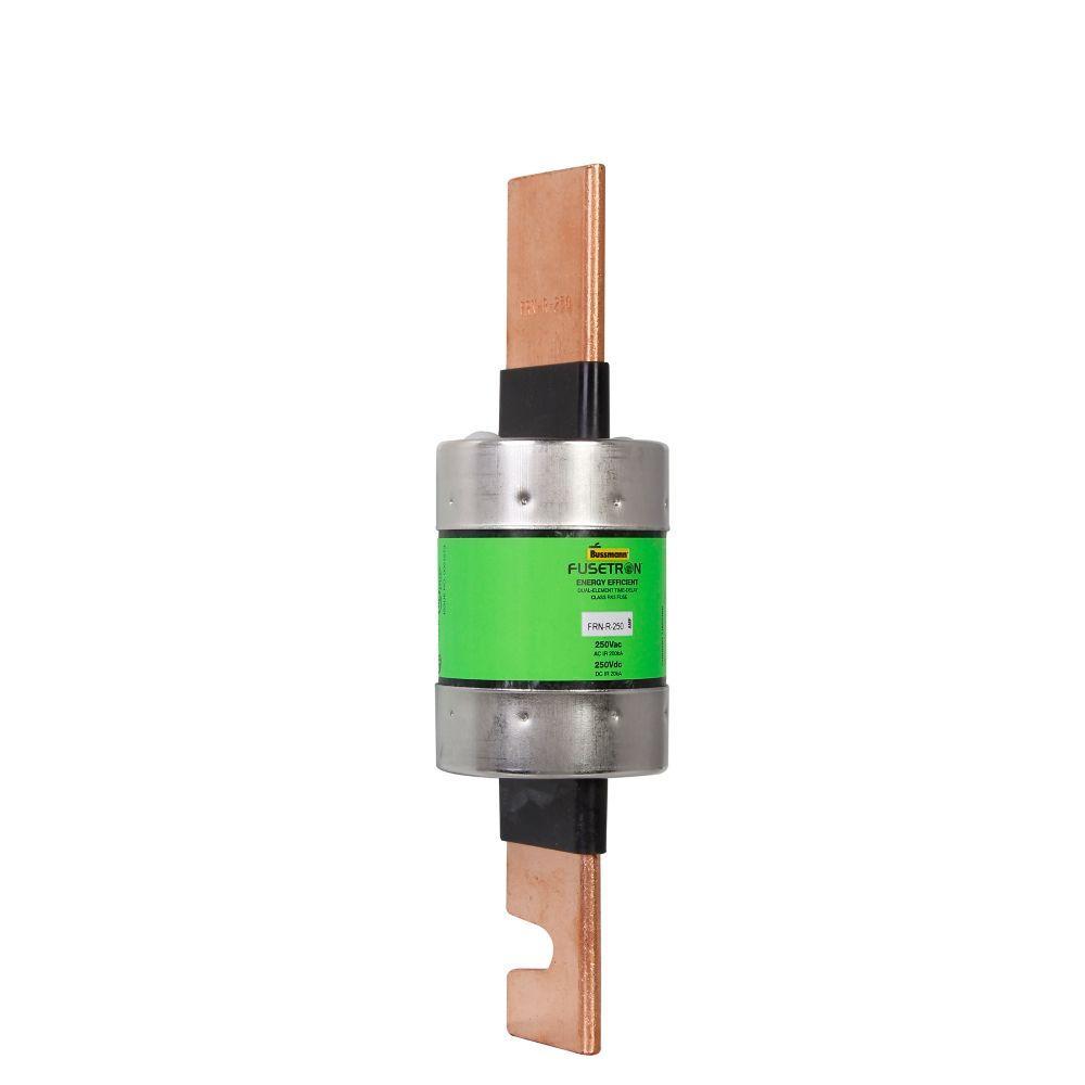 Bussmann Fusetron&trade; FRN-R-250 Advanced Protection Current Limiting Energy Efficient Low Voltage Time Delay Fuse, 250 A, 250 V AC/125 V DC, 20/200 kA Interrupt, RK5 Class, Cartridge Body
