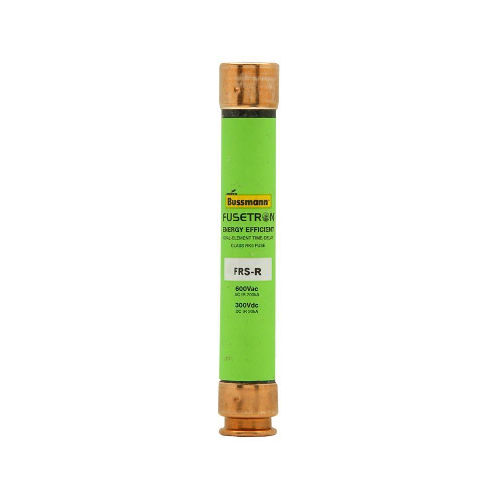 Bussmann Fusetron&trade; FRS-R-15 Advanced Protection Current Limiting Energy Efficient Low Voltage Time Delay Fuse, 15 A, 600 V AC/300 V DC, 20/200 kA Interrupt, RK5 Class, Cartridge Body
