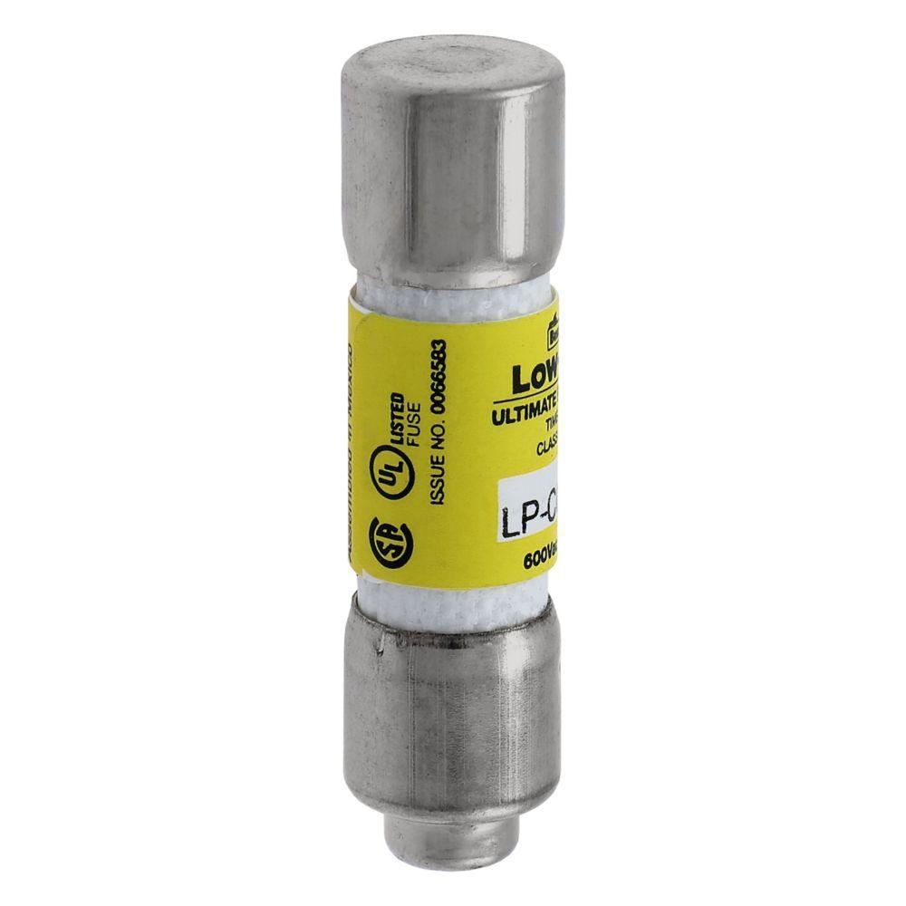 Bussmann Low-Peak&trade; LP-CC-2 Current Limiting Time Delay Fuse, 2 A, 600 V AC/300 V DC, 200 kA Interrupt, CC Class, Cylindrical Body