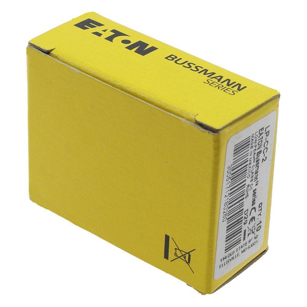 Bussmann Low-Peak&trade; LP-CC-2 Current Limiting Time Delay Fuse, 2 A, 600 V AC/300 V DC, 200 kA Interrupt, CC Class, Cylindrical Body
