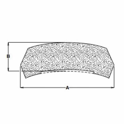 CGW&reg; 34107 AZP Norton Shape Segment, 6 in H x 5 in W x 1-1/2 in THK, 30 Grit, Medium Grade, Aluminum Oxide Abrasive