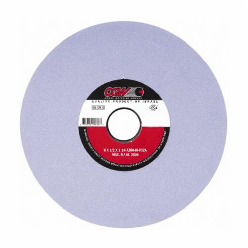 CGW&reg; 34350 Straight Surface Grinding Wheel, 8 in Dia x 1/2 in THK, 1-1/4 in Center Hole, 46 Grit, Medium Grade, Aluminum Oxide Abrasive