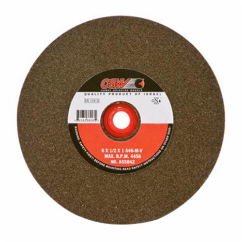 CGW® 38014 Straight Bench and Pedestal Grinding Wheel, 6 in Dia x 1 in THK, 1 in Center Hole, 60 Grit, Aluminum Oxide Abrasive