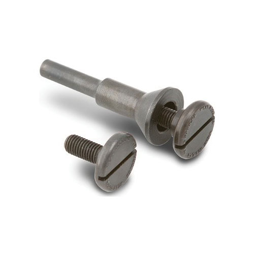 Merit&reg; 08834183163 MM32-4 Mandrel, 1/4 in Shank, 3 in OAL, For Use With Overlap Slotted Disc, Cross Pad onto a Grinder