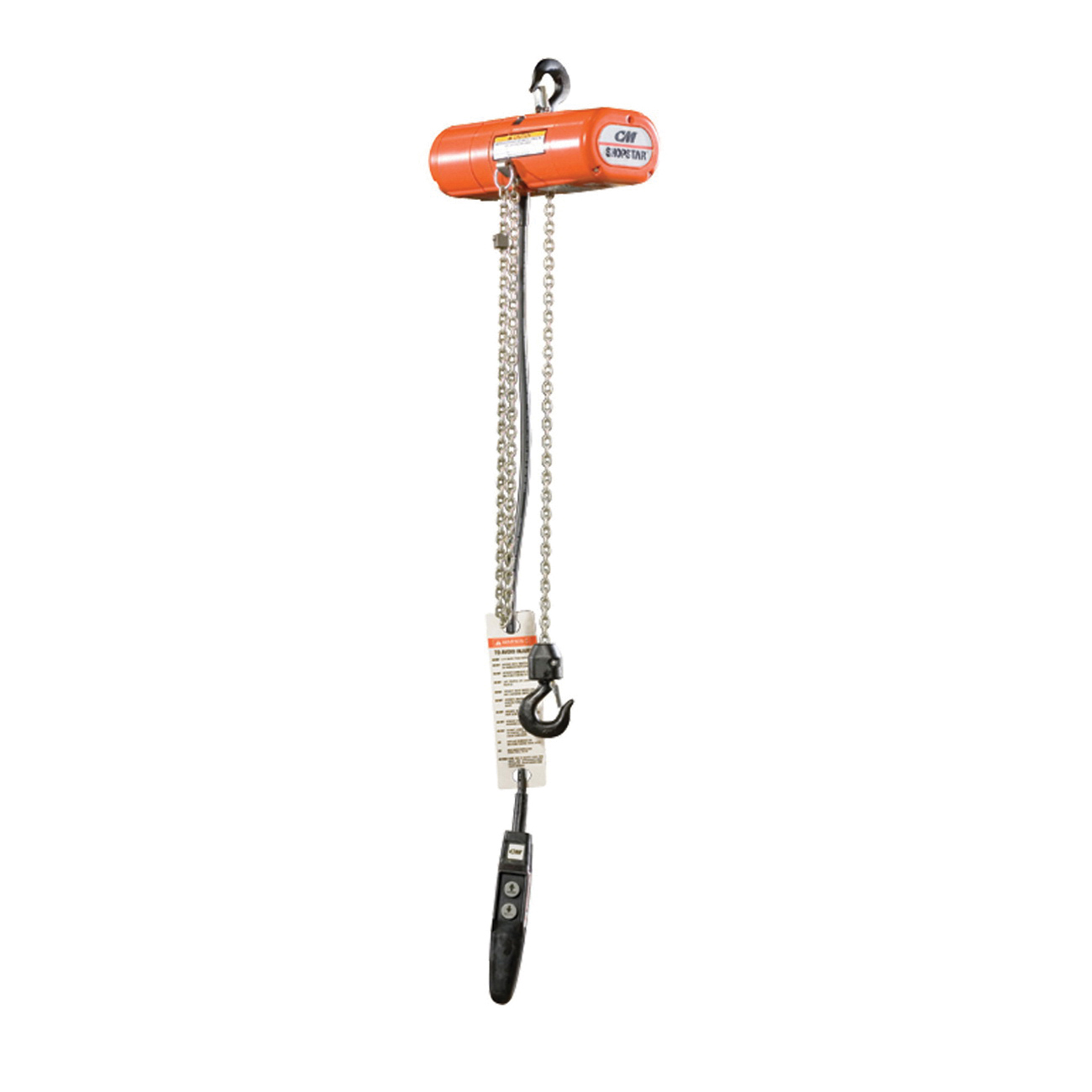 CM® 17050W TMM-140 Air Wire Rope Hoist, 300 lb Load, 6.6 ft Lifting Height, 21.2 scfm, 95 psi