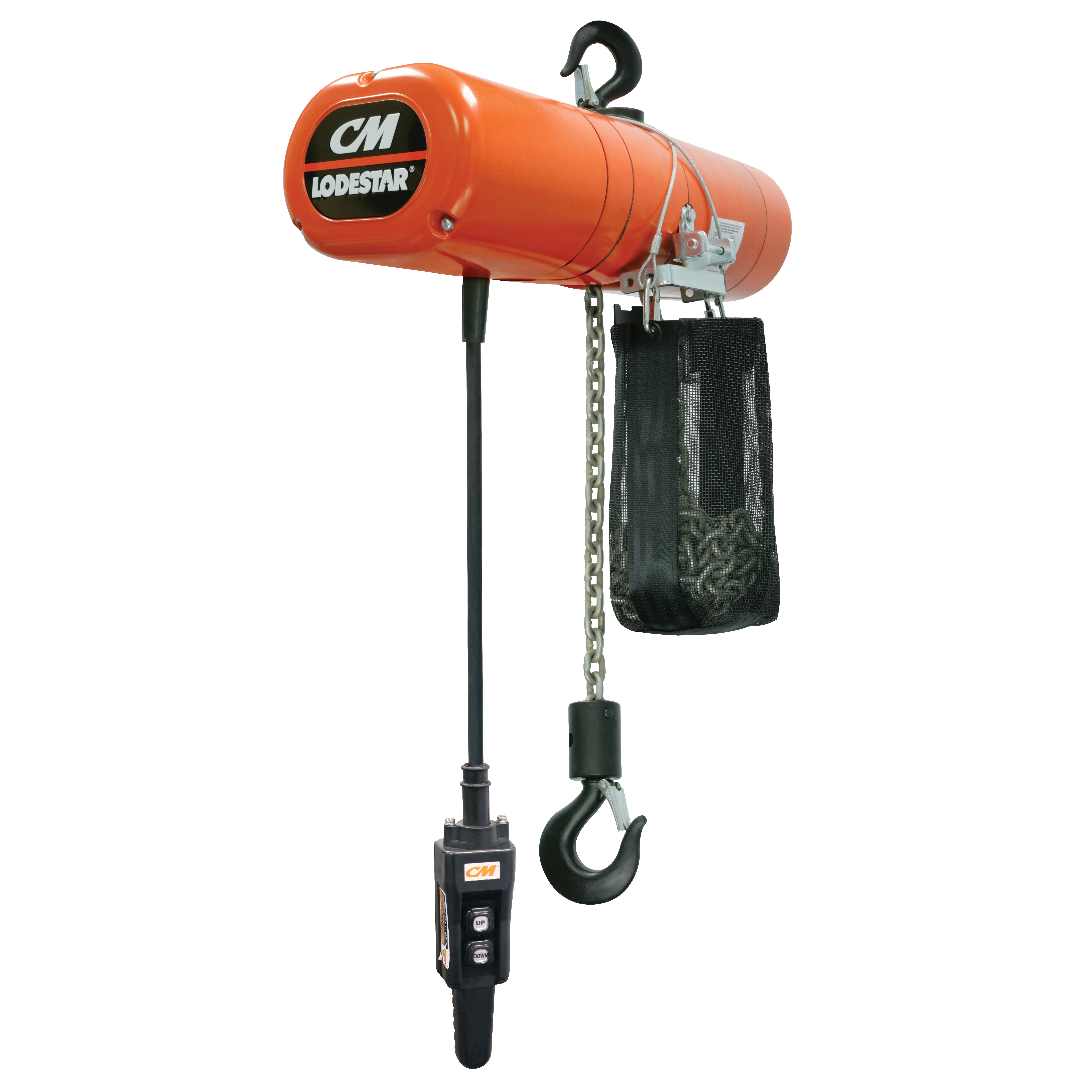 CM&reg; Lodestar&reg; 3512NH Model J Single Reeving Electric Chain Hoist, 0.5 ton Load, 0.312 x 0.8583 in Chain/Rope, 10 ft H Lifting, 1 hp Power Rating, 115 V AC