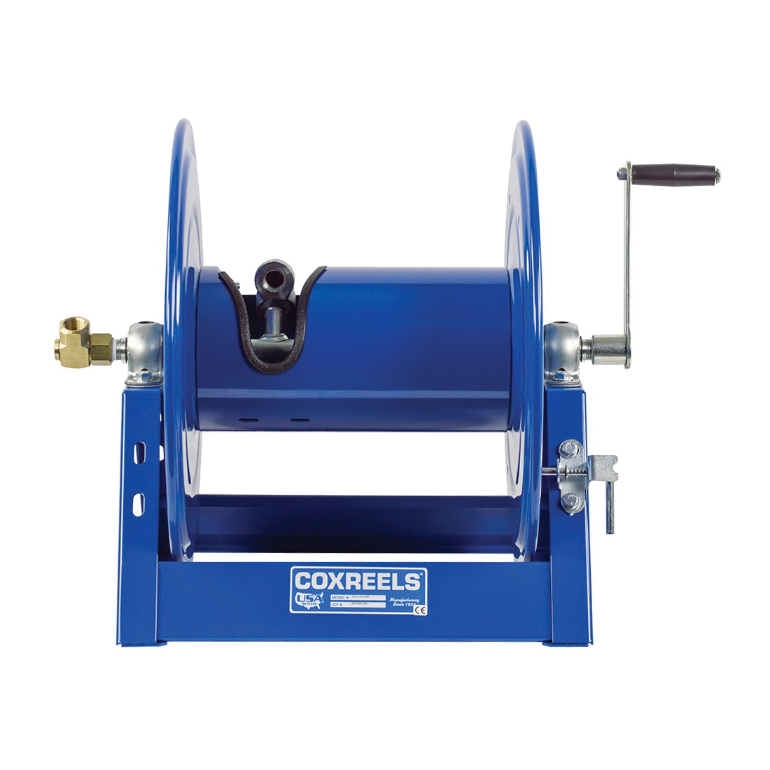 COXREELS&reg; 1125-5-175 Hand Crank Hose Reel, 3/4 in ID x 1-1/4 in OD x 175 ft L Hose, 3000 psi Pressure