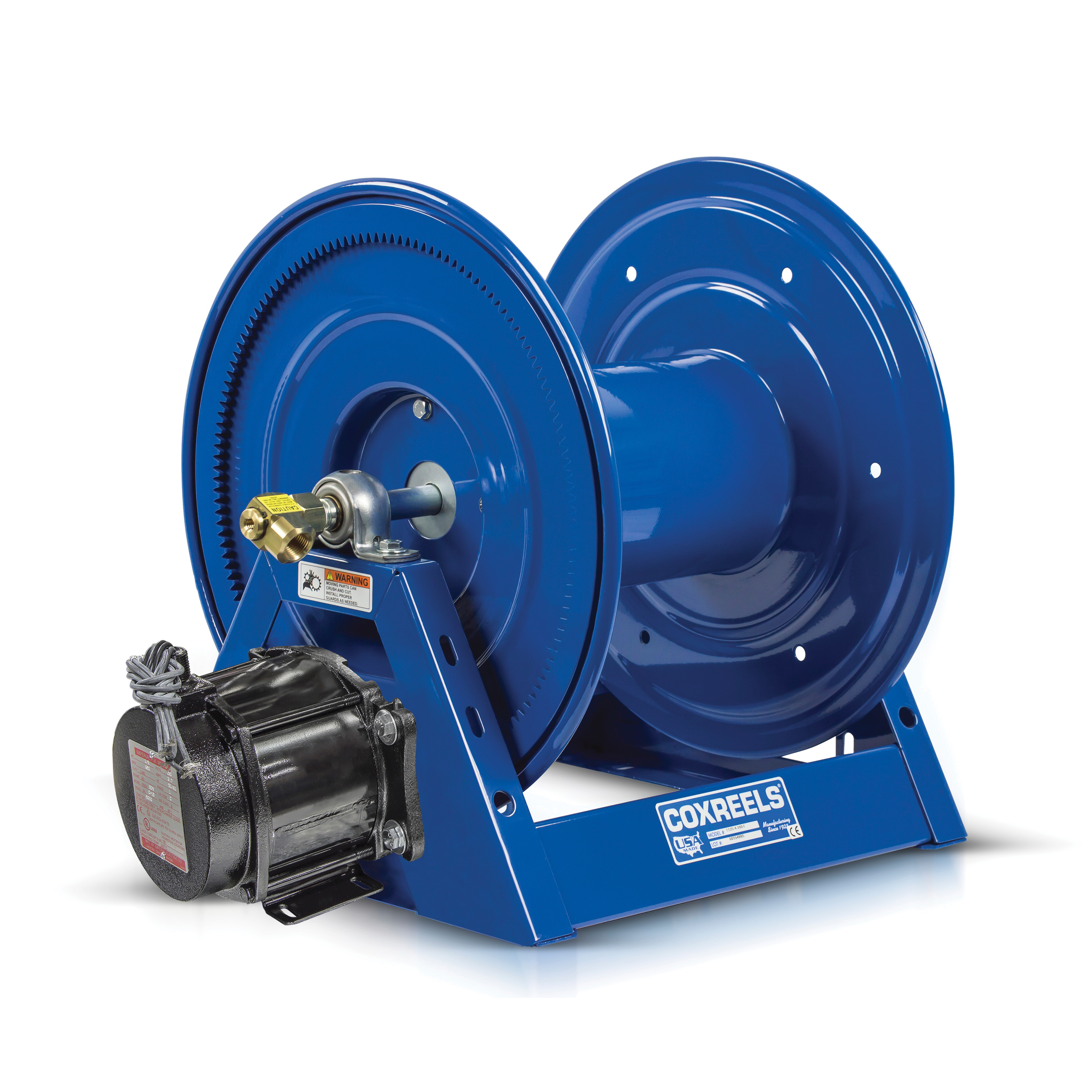 COXREELS&reg; 1125-4-325-EA AC Rectified Explosionproof Reversible Motorized Hose Reel, 1/2 in ID x 7/8 in OD x 325 ft L Hose, 3000 psi Pressure