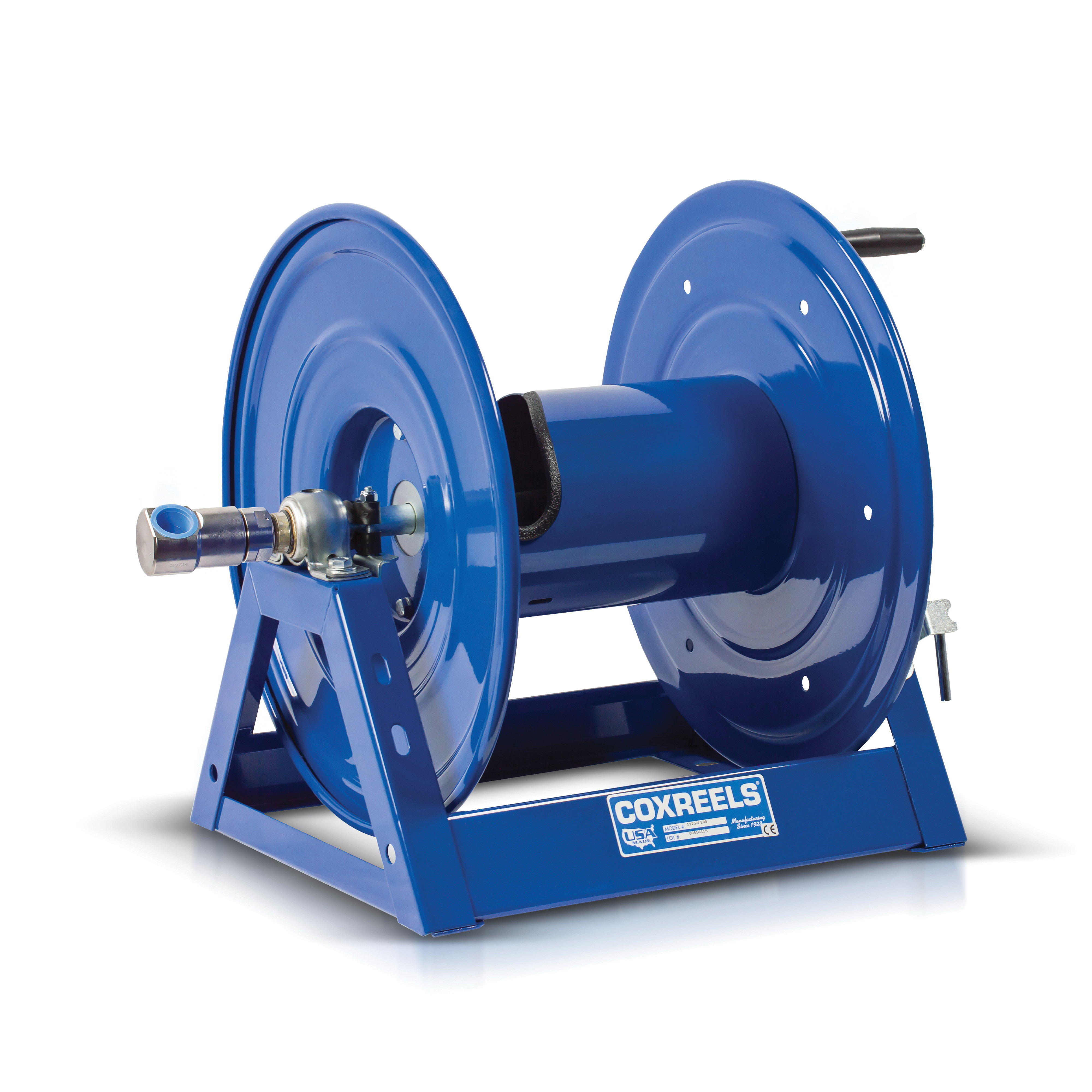 COXREELS&reg; 1125-6-35 Hand Crank Hose Reel, 1 in ID x 1-7/16 in OD x 35 ft L Hose, 3000 psi Pressure