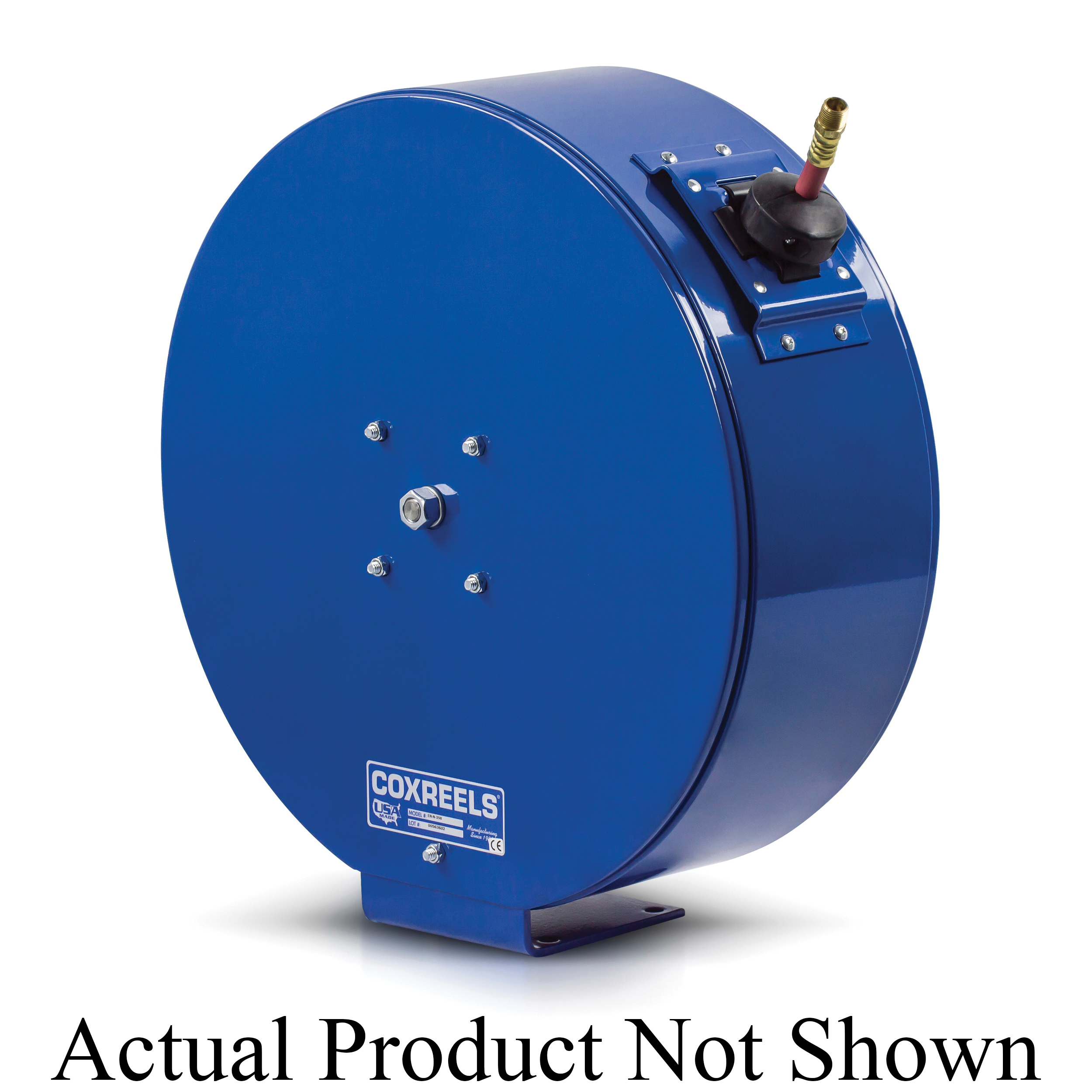 COXREELS&reg; EN-N-325 EN Series Enclosed Low Pressure Spring Driven Hose Reel, 3/8 in ID x 5/8 in OD x 25 ft L Hose, 300 psi Pressure, Import