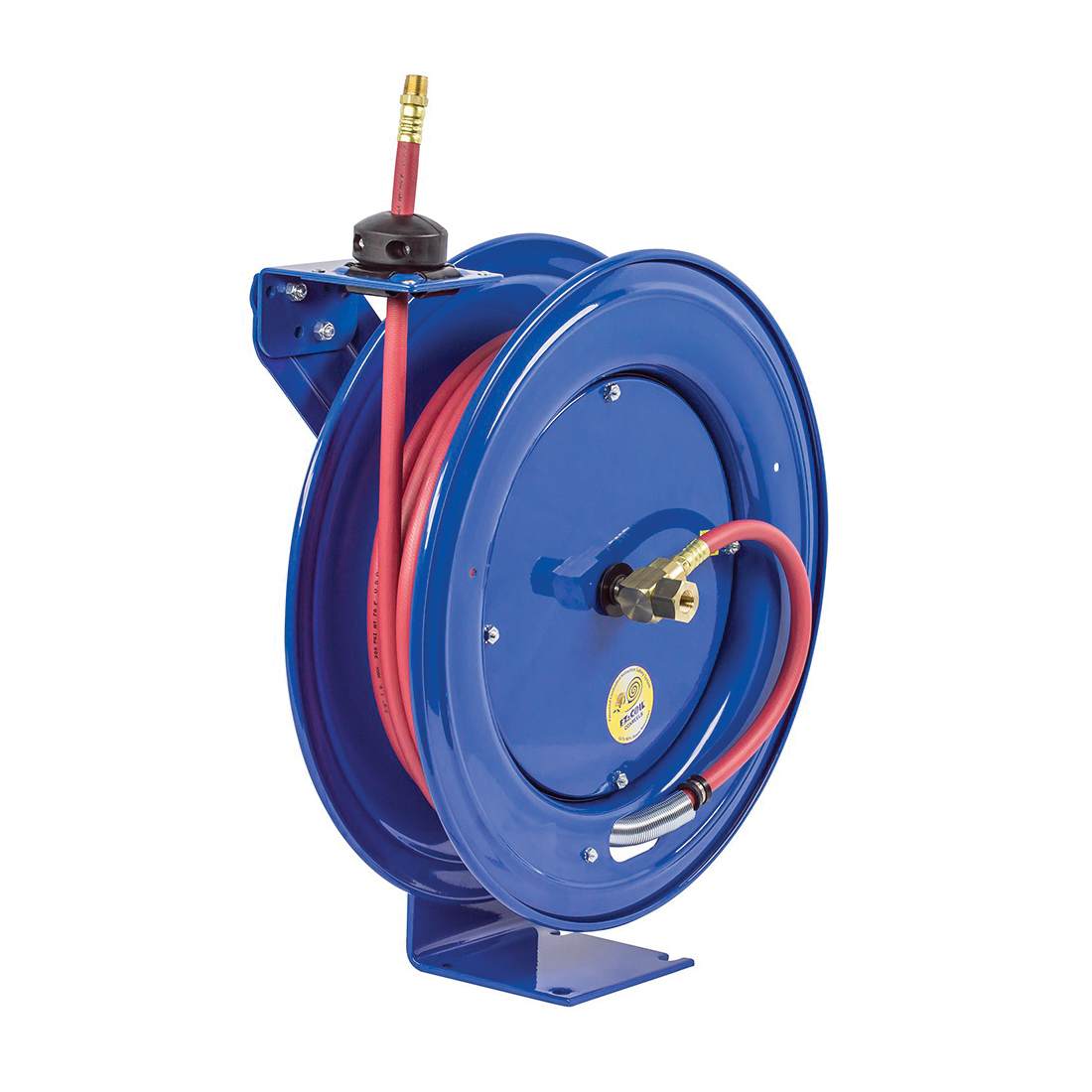 COXREELS&reg; EZ-Coil&reg; EZ-SH-4100 1-Pedestal Heavy Duty Low Pressure Spring Driven Hose Reel, 1/2 in ID x 3/4 in OD x 100 ft L Hose, 300 psi Pressure, Import