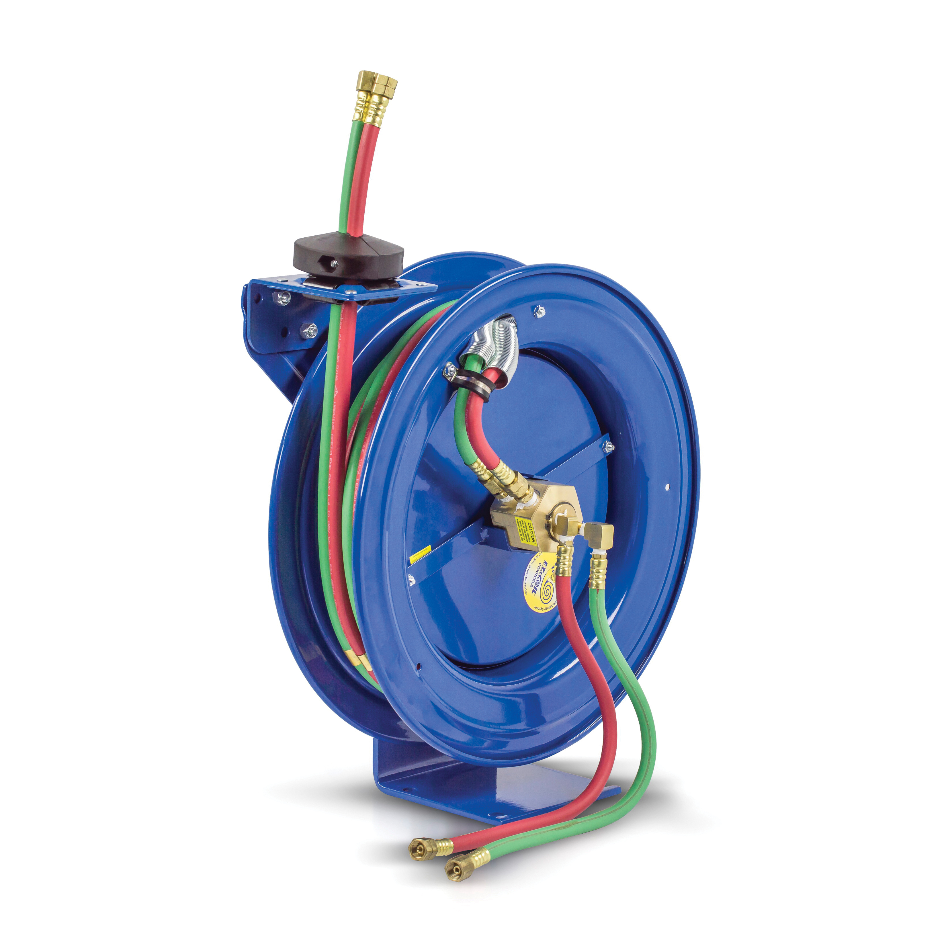 COXREELS&reg; EZ-Coil&reg; EZ-SHW-150 1-Pedestal Safety System Specialty Spring Driven Gas Welding Hose Reel, 1/4 in ID x 50 ft L Hose, 200 psi Pressure
