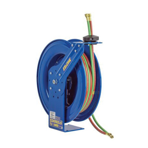 COXREELS&reg; EZ-Coil&reg; EZ-SHW-150 1-Pedestal Safety System Specialty Spring Driven Gas Welding Hose Reel, 1/4 in ID x 50 ft L Hose, 200 psi Pressure