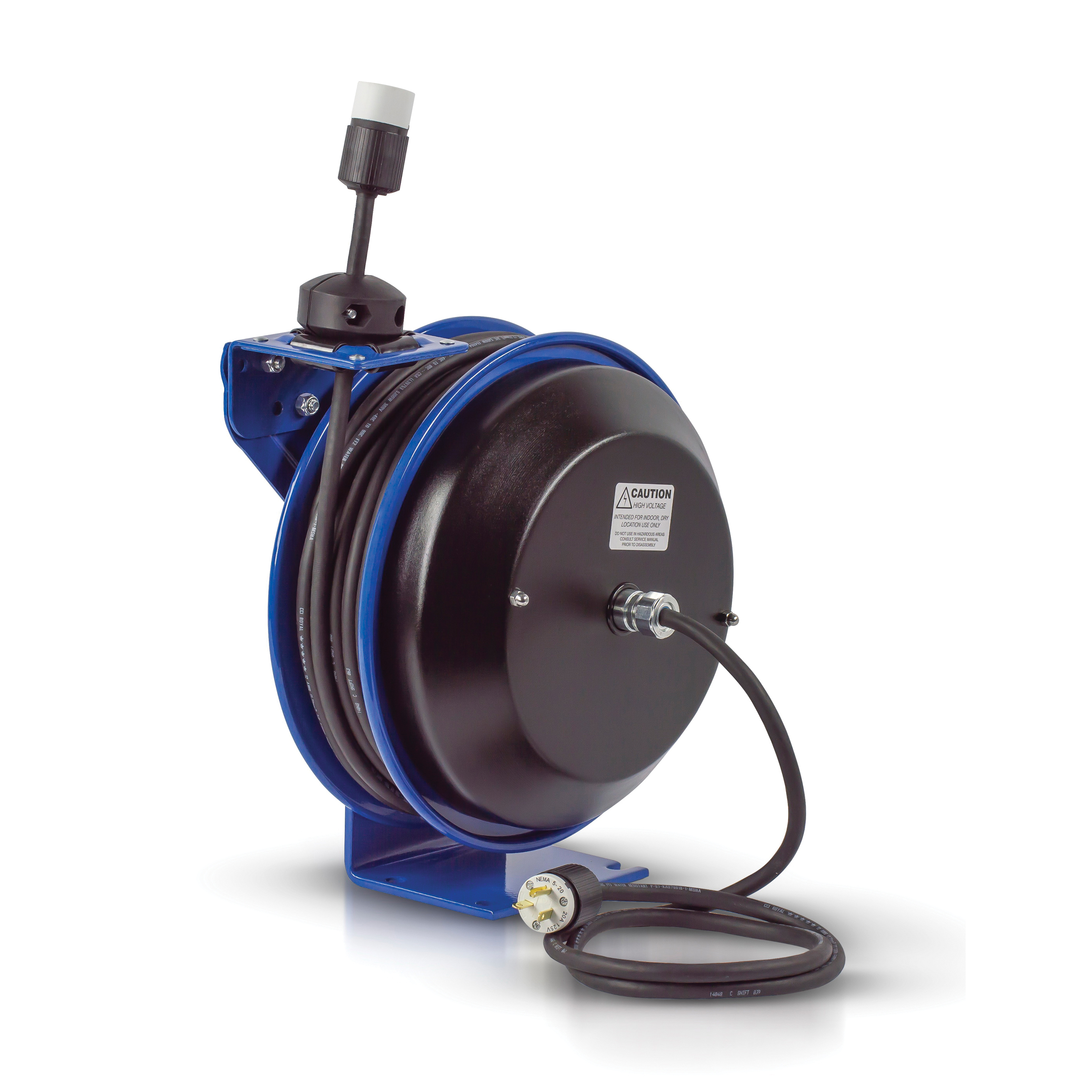 COXREELS&reg; PC13-3512-A 1-Pedestal Spring Driven Cord Reel, 115 V, 20 A, 35 ft L Cord, 12/3 AWG Conductor