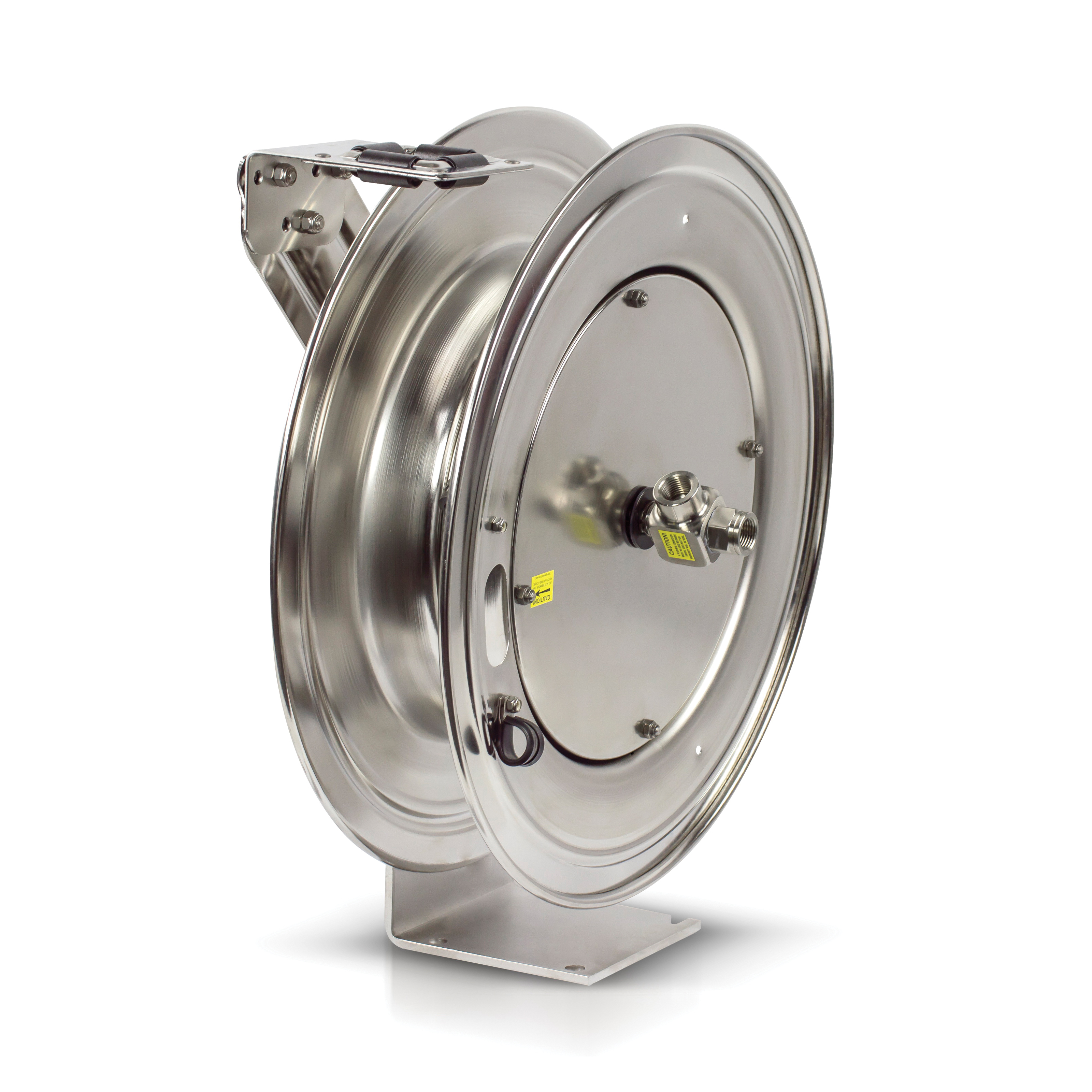 COXREELS&reg; SHL-N-525-SS 1-Pedestal Specialty Spring Driven Hose Reel, 3/4 in ID x 1-1/16 in OD x 25 ft L Hose, 300 psi Pressure, Import