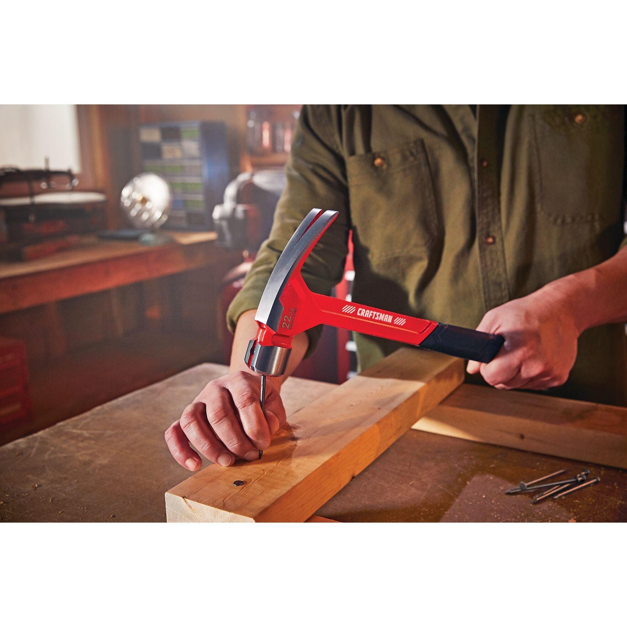 Milwaukee&reg; 48-22-9316 Framing Hammer, 15-1/4 in OAL, Smooth Face, 19 oz Steel Head, Asymmetrical Anti-Ring Straight Claw, Fiberglass/Poly Handle