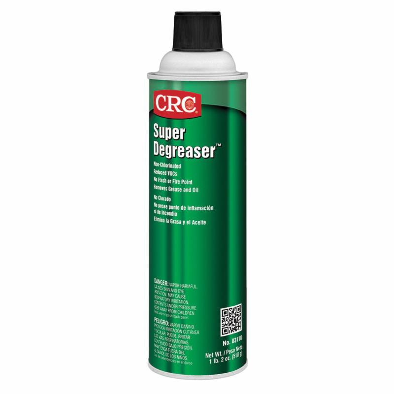 CRC&reg; 03110 Super Degreaser&trade; Halogenated Base Non-Chlorinated Non-Flammable Cleaner/Degreaser, 20 oz Aerosol Can, Liquid, Clear, Strong