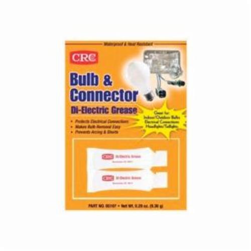 CRC&reg; 1003724 Bulb Connector Non-Flammable Wet Film Dielectric Grease, 0.28 oz Carded Tube, Gel Form, Opaque White, -70 to 400 deg F