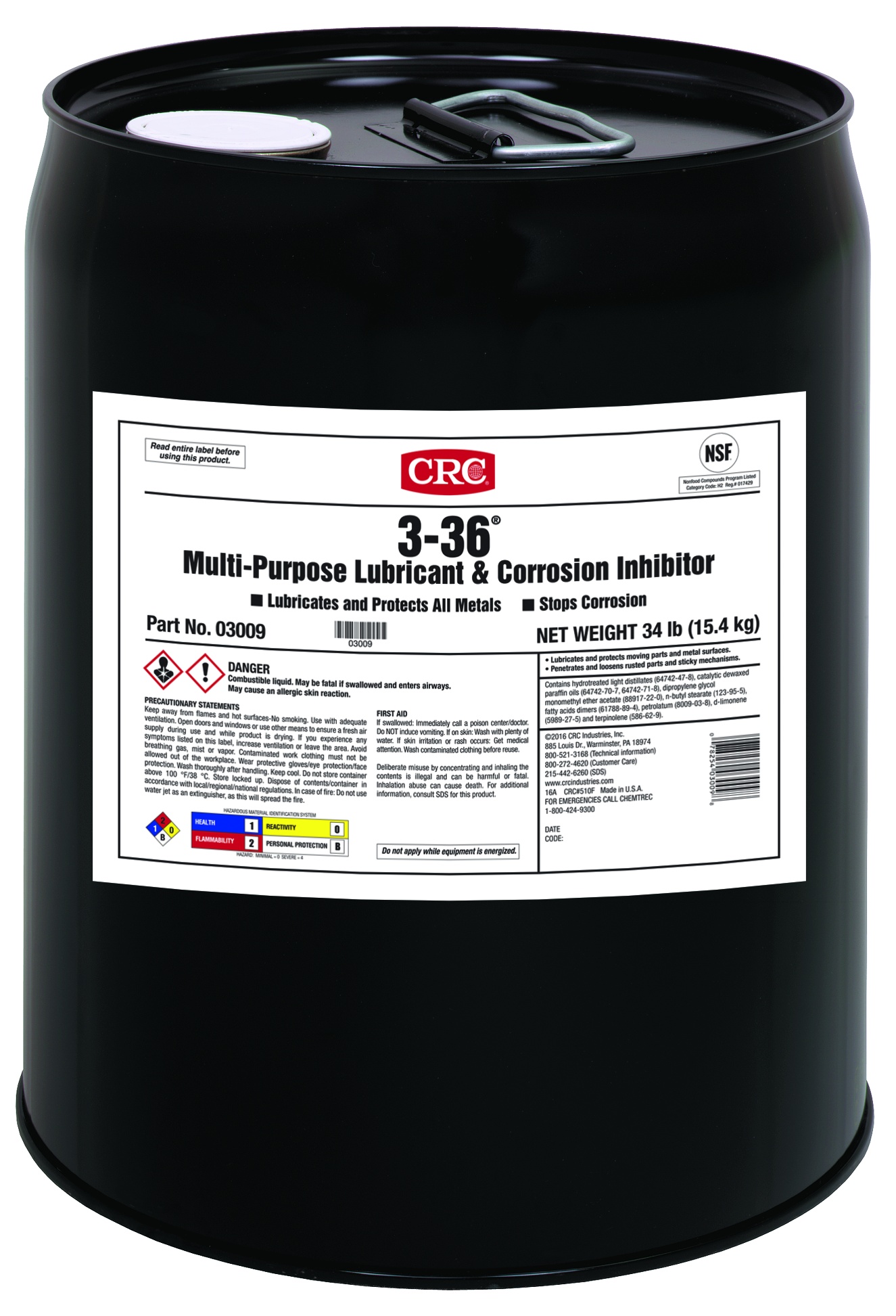 LPS&reg; LPS 3&reg; 00305 Long Term Premier Rust Inhibitor, 5 gal Metal Pail, Hazy Liquid, Brown, 0.81 to 0.83 at 20 deg