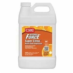 CRC&reg; 14441 HydroForce&reg; Super Citrus&trade; Combustible Heavy Duty Degreaser, 1 gal Bottle, Liquid, Clear/Orange, Citrus