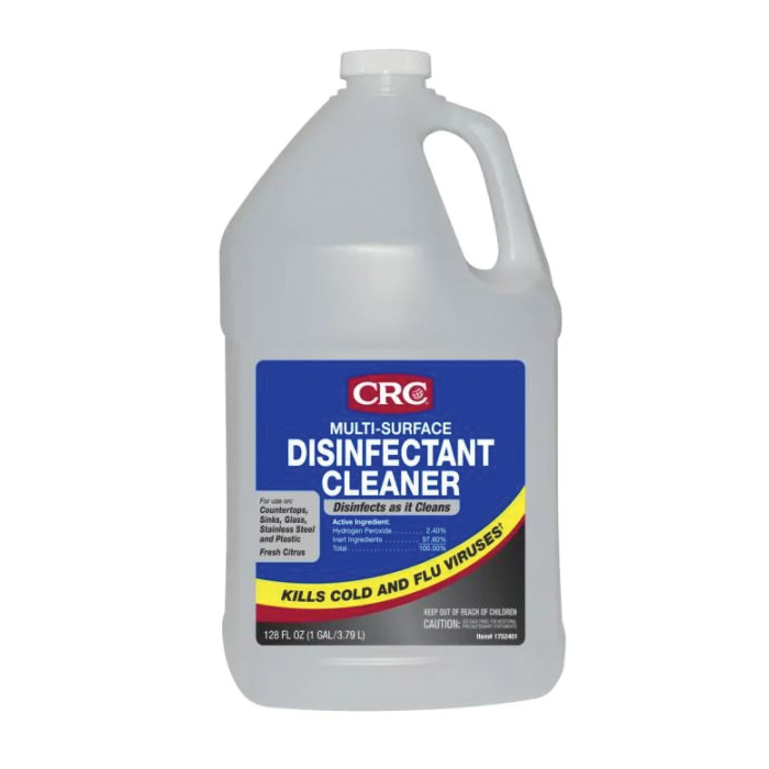 CRC&reg; 1752402 Multi-Surface Disinfectant Cleaner, 1 gal Bottle, Liquid Form, Colorless