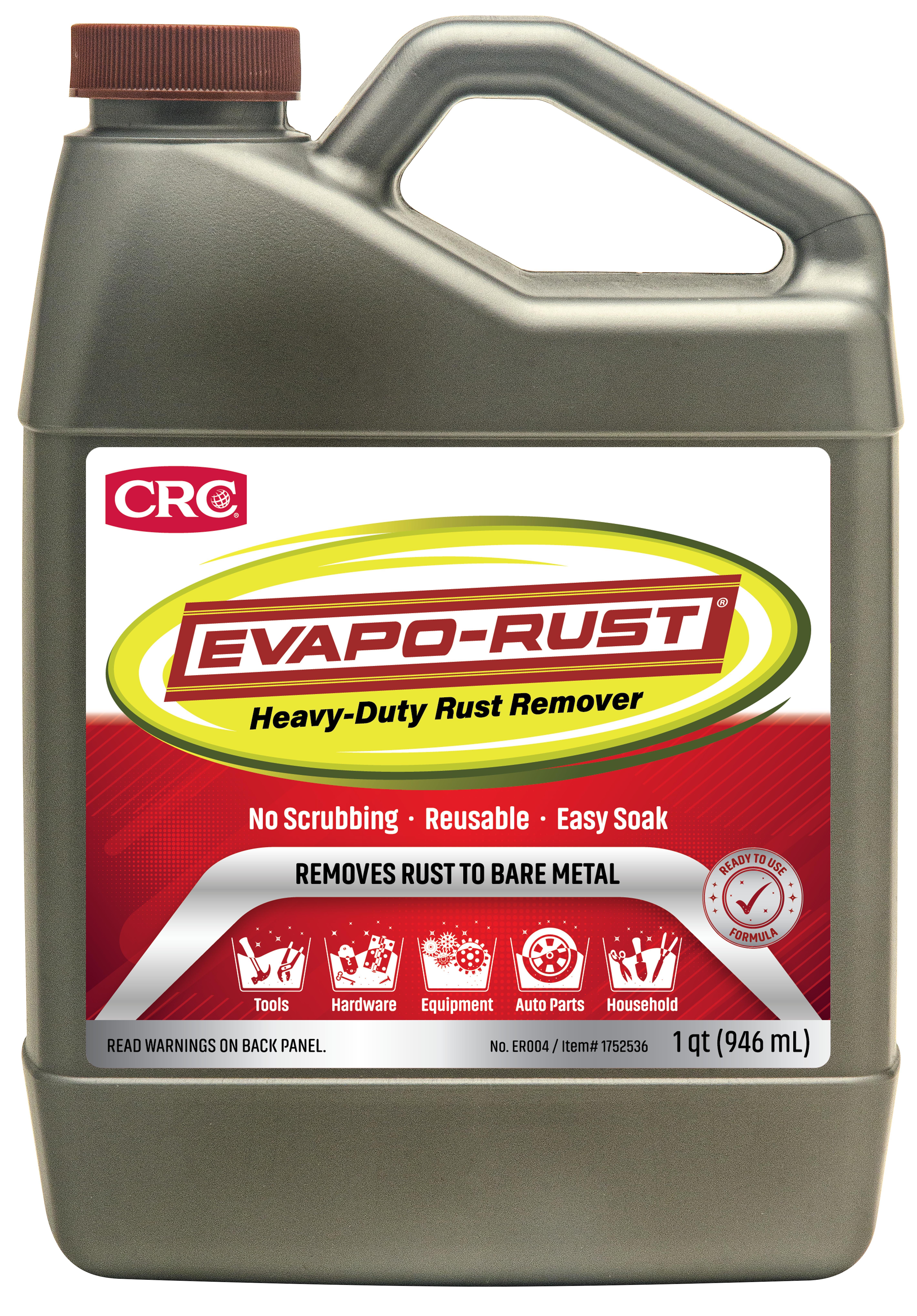 CRC&reg; Evapo-Rust&reg; ER018 Super Safe Water Soluble Rust Remover, 3.5 gal Pail, Clear/Yellow, Liquid Form, 6 to 7 pH