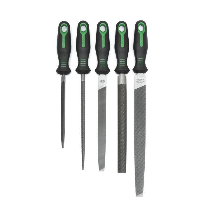 Bahco&reg; ERGO&trade; BAH14760432 Engineering File Set With Plastic Handle, 6 Pieces, 100 mm L of Cut, Smooth Cut