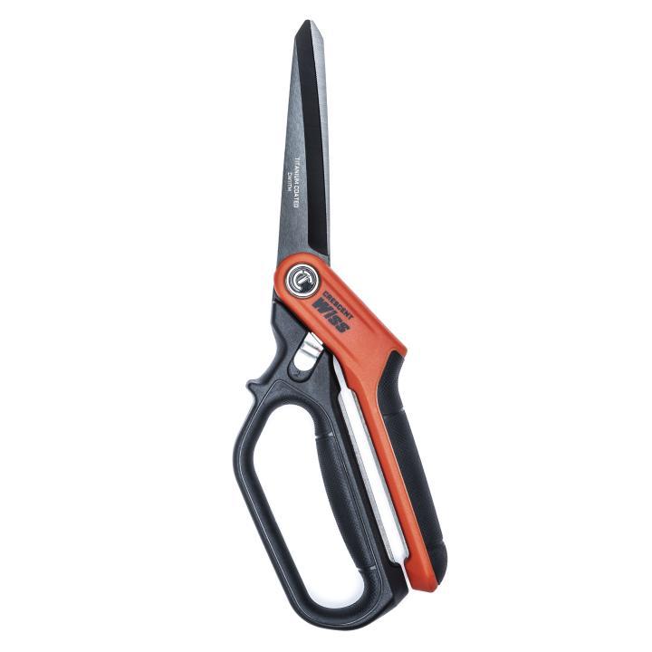 product CRESCENT Wiss® Inlaid® 29N Industrial Shear, 4 in L of Cut, 9 in OAL, Sharp Tip, Cutlery Steel Blade, Coated High Carbon Steel Handle