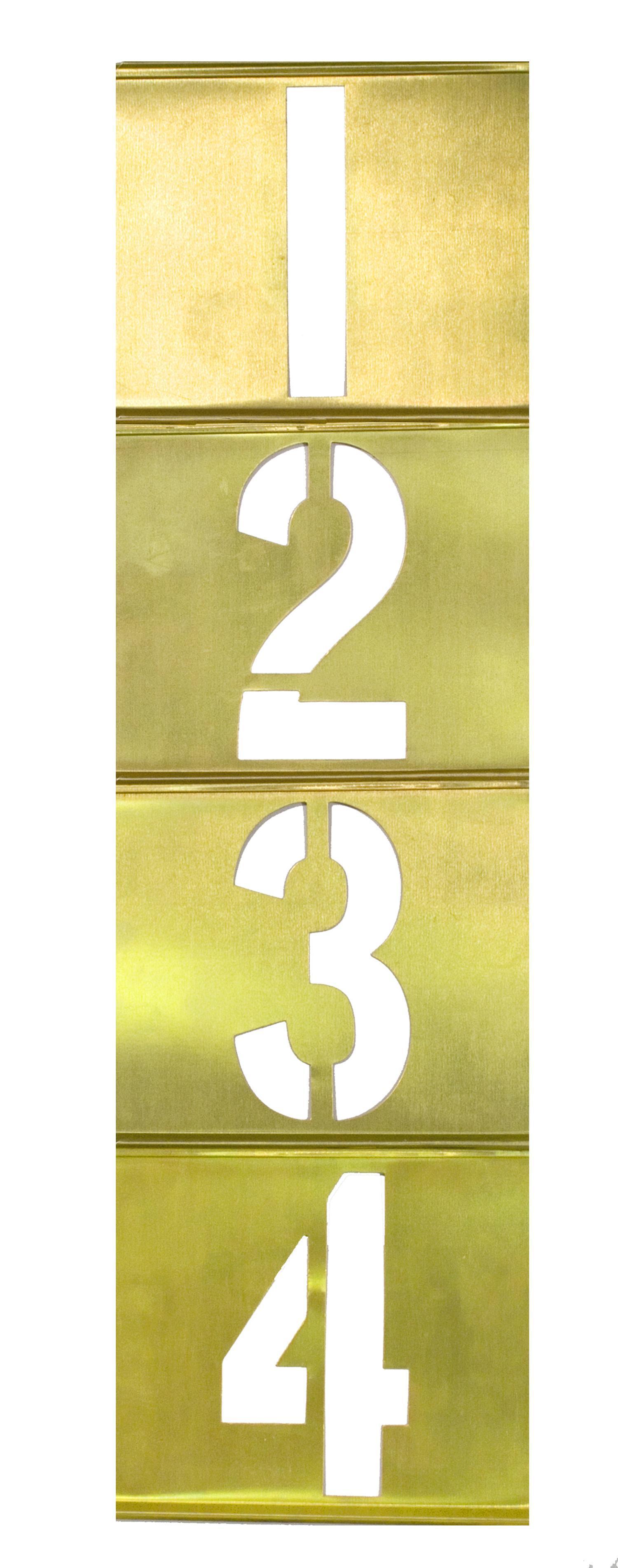 C.H.Hanson&reg; 10175 13-Piece Interlocking Reusable Vertical Composition Number Stencil Set, 1 in H, Gold, 28 ga Brass