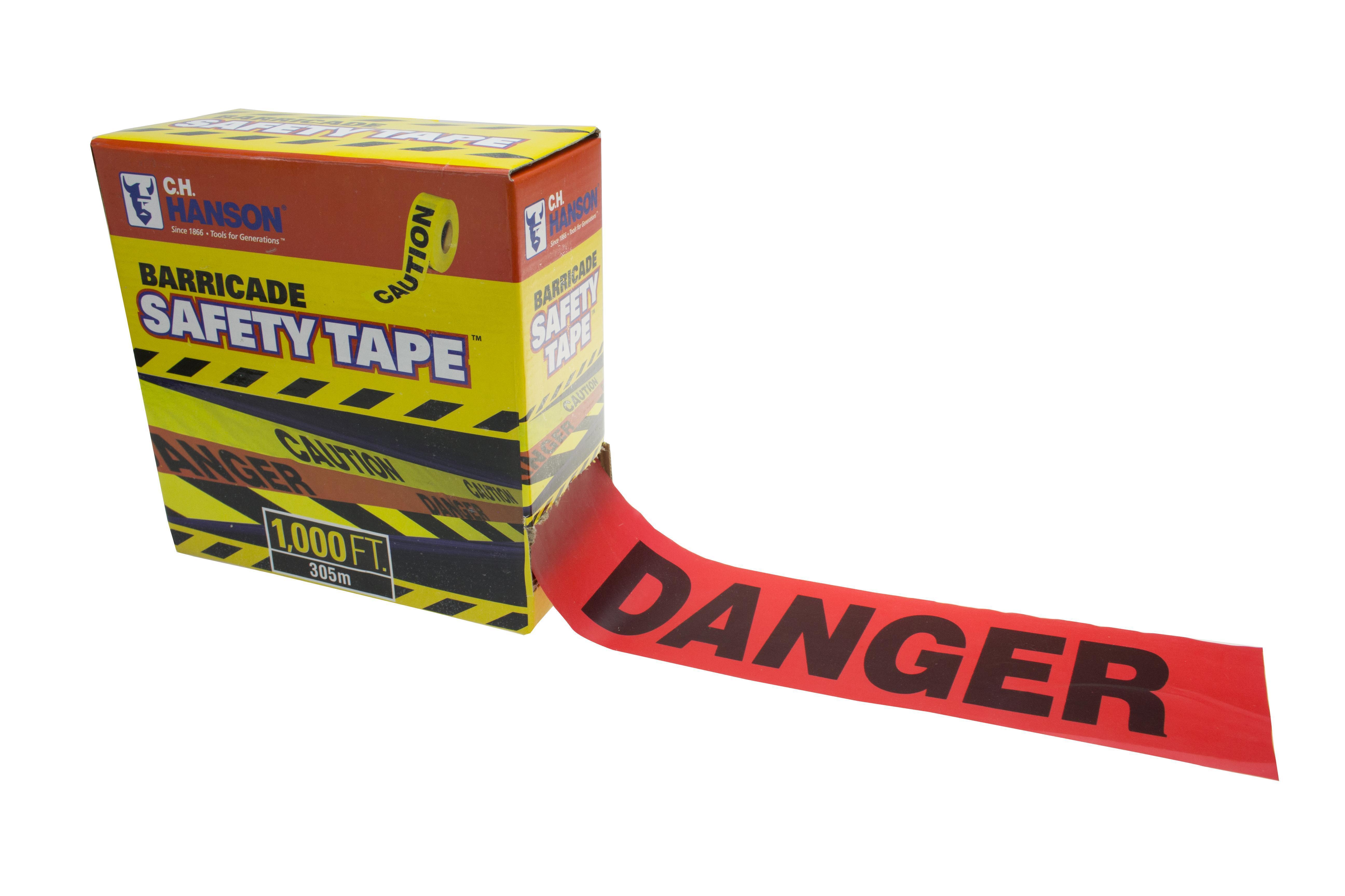 C.H.Hanson® 15010 Heavy Duty Barricade Safety Tape, Yellow, 1000 ft L x 3 in W, Caution Wet Paint Legend, Polyethylene Plastic