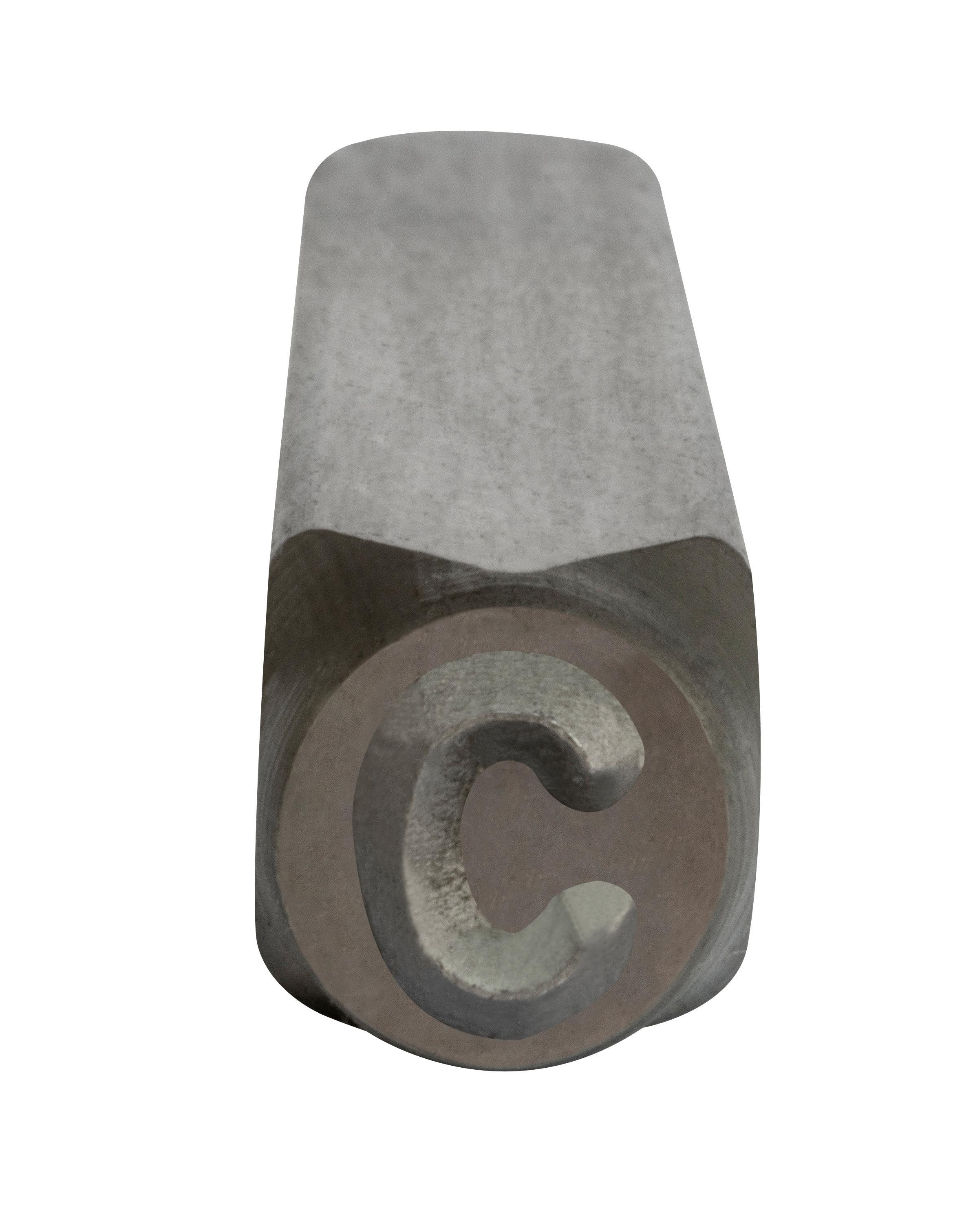 C.H.Hanson&reg; 20400C Letter Stamp, C, 1/2 in H Character, 5/8 in Shank