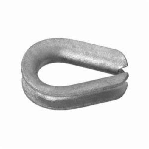 Campbell® T7670619 Wire Rope Thimble, 3/16 in Dia Wire Rope, Malleable Iron, Electro-Galvanized