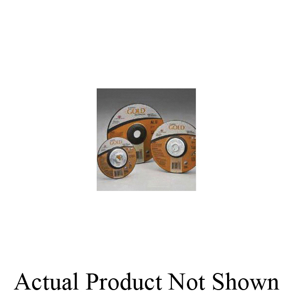 Carborundum&reg; Gold&trade; 05539502854 Depressed Center Wheel, 7 in Dia x 1/4 in THK, 24 Grit, Aluminum Oxide Abrasive