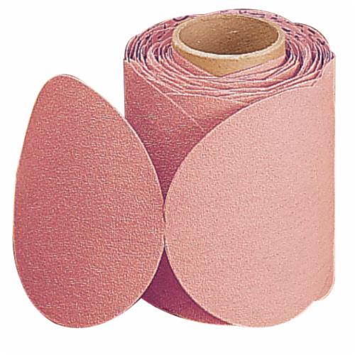 Carborundum&reg; Carbo&trade;Premier&trade;Red 05539518109 Premier&trade;Red B 0912 DO PSA Stick-On Coated Abrasive Disc Roll, 5 in Dia Disc, P220 Grit, Aluminum Oxide Abrasive, Paper Backing